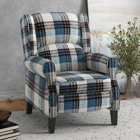 HOMCOM Recliner Chair for Living Room Wingback Chair with Padded Armrest in Blue