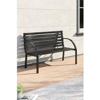2-Seater Wooden Metal Outdoor Patio Bench
