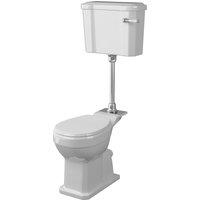 Balterley Traditional Mid Level Toilet Pan, Cistern, Handle & Soft Close Seat in White
