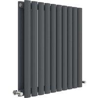 Balterley Embrace Horizontal Double Panel Radiator, 600mm x 586mm - Anthracite in Grey