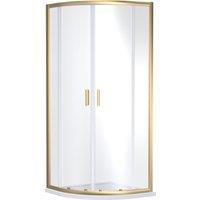 Balterley Quadrant Safety Glass Shower Enclosure Brushed Brass 6mm 900mm in Metallics