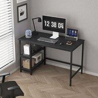 MCC Direct Computer Desk with 2 adjustable shelves 100cm Chicago in Black