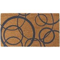 Eco-Friendly Latex Backed Coir Entrance Doormat, 40x70cm - Grey Circles