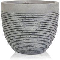 Primrose Small Light Grey Fibrecotta Brick Design Egg Shaped Pot Planter 21cm