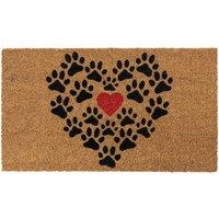 Eco-Friendly Latex Backed Coir Entrance Doormat, 40x70cm - Heart Paws