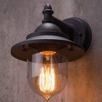 CGC Lighting Ryder Outdoor Outside Wall Light (Black with Warm White Bulb) in Black