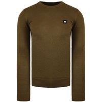 Weekend Offender Men's Long Sleeve Crew Neck Olive Sweater in Green | Size: Small