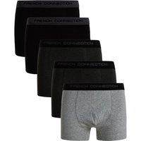 French Connection Men's 5 Pack Cotton Stretch Boxers in Charcoal | Size: 2XL