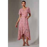 Jolie Moi Women's Wrap Midaxi Dress in Light Pink | Size: 10