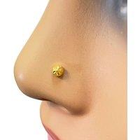 Raina Jewels Women's 22ct Yellow Gold Diamond Cut Flower Design Nose Stud/Pin 2.7mm