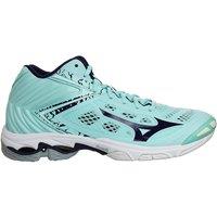 Mizuno Women's Wave Lightning Z5 Mid Lace-Up Green Synthetic Trainers | Size: 10