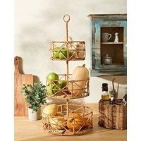 Dibor Traditional Style Rattan 3 Tier Kitchen Carousel Storage Tower in Natural | Size: Large
