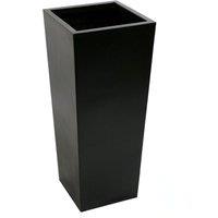 Primrose Tall Flared Square Fibreglass Planter in Matt Black 90cm