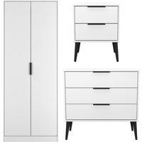 Ready Assembled 2 U Tulsa 3 Piece Bedroom Furniture pack (Ready Assembled) in White | Size: Large