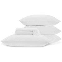 CHRISTY 400TC Luxury Cotton Sateen Plain Dye Full Sheet Bundle in White | Size: Double