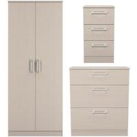 Ready Assembled 2 U Reydale 3 Piece Bedroom Furniture pack (Ready Assembled) in Taupe | Size: Large