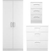 Ready Assembled 2 U Reydale 3 Piece Bedroom Furniture pack (Ready Assembled) in White | Size: Large