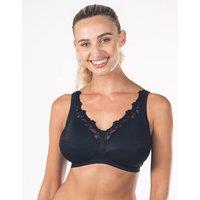Royce Lingerie Women's Robyn Non Wired Support Bra in Black | Size: 32DD