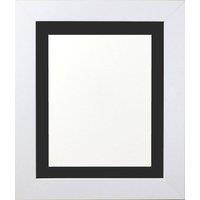 Frames & Mirrors 4U Metro White Frame with Black Mount for Image Size 24 x 18 Inch