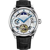 Presidia 943A Dual Time Automatic Watch 42mm Case Skeleton Dial Leather Strap