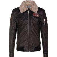 Infinity Leather Men's US Leather Bomber Jacket-Arizona in Black | Size: Large