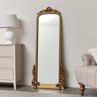 Melody Maison Large Tall Arch Antique Gold Ornate Mirror - 150cm X 60cm | Size: 150 cm X 60 cm