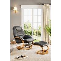 Modern Style Leather Soft Recliner with Footstool