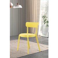 Fusion Living Plastic Bistro Dining Chair in Lemon