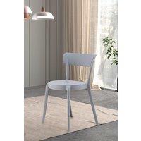 Fusion Living Plastic Bistro Dining Chair in Light Grey