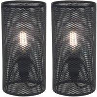 First Choice Lighting Set of 2 Troy - Black Table Lamps