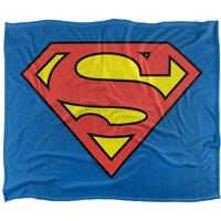 Warner Brothers Superman Logo Officially Licensed Silky Touch Super Soft Throw Blanket 152 x 127 cm in White