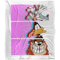 Warner Brothers Looney Tunes Officially Licensed Silky Touch Super Soft Throw Blanket 152 x 127 cm in White