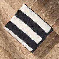 OHS Stripe 100% Cotton Bath Towel Hotel Luxury Shower Soft Absorbent, 2PC in White