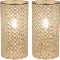 First Choice Lighting Set of 2 Troy - Gold Table Lamps