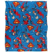 Warner Brothers Superman Officially Licensed Silky Touch Super Soft Throw Blanket 152 x 127 cm in White