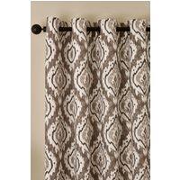 Pineapple Elephant 'Suri Geo' Lined Eyelet Curtains in Natural | Size: 117 cm width x 183 cm drop