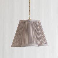 ValueLights Loralei Light Grey Pleated Faux Silk Scalloped Easy Fit Lamp Shade | Size: Large