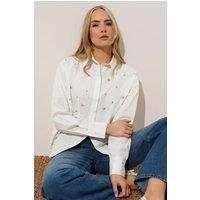 Long Tall Sally Women's Tall Embellished Shirt in White | Size: 18