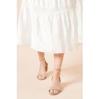 Dorothy Perkins Women's Tommi Barely There Mid Block Heel Sandals in Taupe | Size: 4