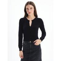 Dexia Women's Stylish Black Cardigan with a Timeless Design | Size: Medium