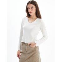 Dexia Women's White Jumper with a Sleek & Stylish Look | Size: Large