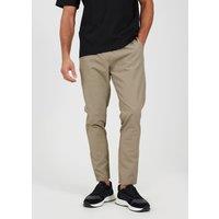 Brave Soul Men's Slim Leg Seersucker Trousers in Taupe | Size: Medium