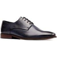 Base London Men's Marley Plain Toe Derby Shoe in Navy | Size: 6