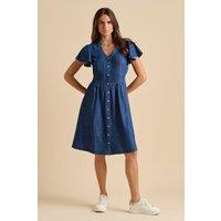 Brakeburn Women's Sandsfoot Knee Length Dress in Navy | Size: 10