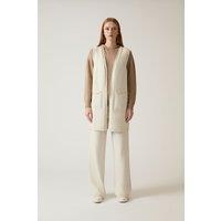 James Lakeland Women's White Knitted Gilet in Off-White | Size: 14