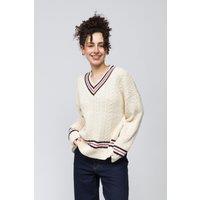 Dexia Women's Sophisticated Ecru Jumper with Modern Appeal | Size: Small