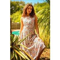 Cream Secret Garden Midi Dress
