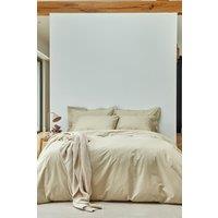 CHRISTY Pure Cotton Percale Duvet Cover Sets in Beige | Size: Super King