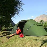 OUTSUNNY 4 Person Camping Tent Dome Family Travel Group Hiking Room Fishing in Dark Green