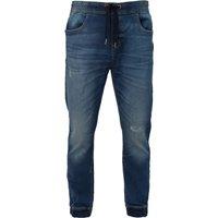Smart Living Men's Elasticated Denim Joggers with Drawcord & Classic Pockets in Blue | Size: Small